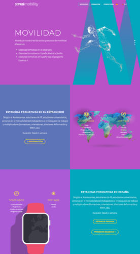 Detalle del diseño web de CANAL MOBILITY