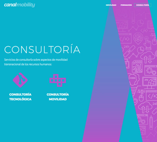 Detalle del diseño web de CANAL MOBILITY