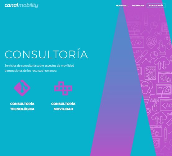 Detalle del diseño web de CANAL MOBILITY