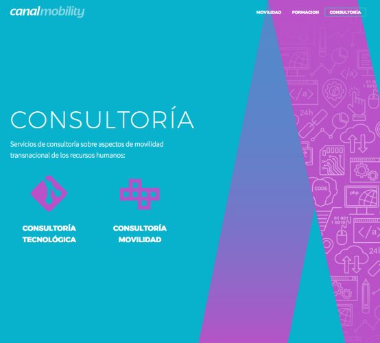 Detalle del diseño web de CANAL MOBILITY