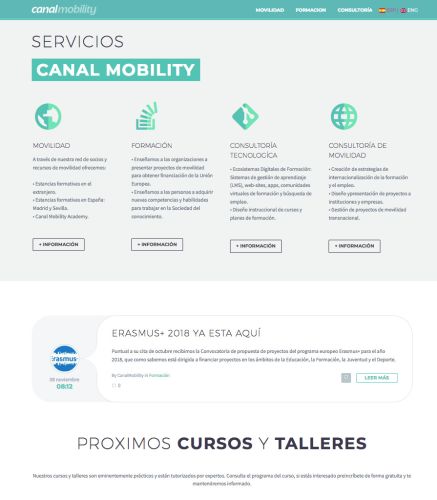 Detalle del diseño web de CANAL MOBILITY